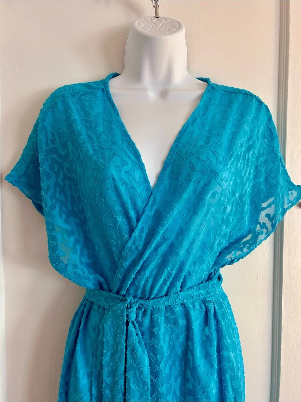 VENUS Bright Turquoise V-Neck Maxi Coverup with Waist Tie